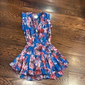 Floral Blue Tiered Summer Dress